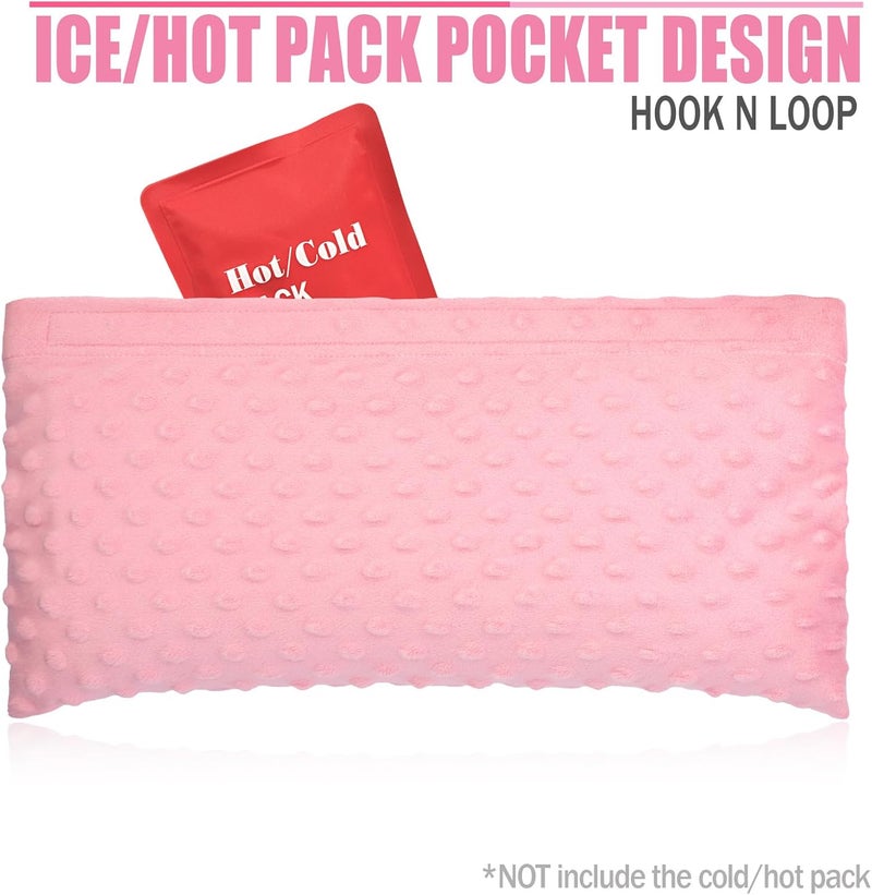 HapiPoppy Hysterectomy Seatbelt Pillow Hysterectomy Recovery Must Haves Post Surgery Abdominal Pillows with Ice/Hot Pocket for Tummy Tuck C-Section Recovery Gifts Minky Dot Coral - Image 4